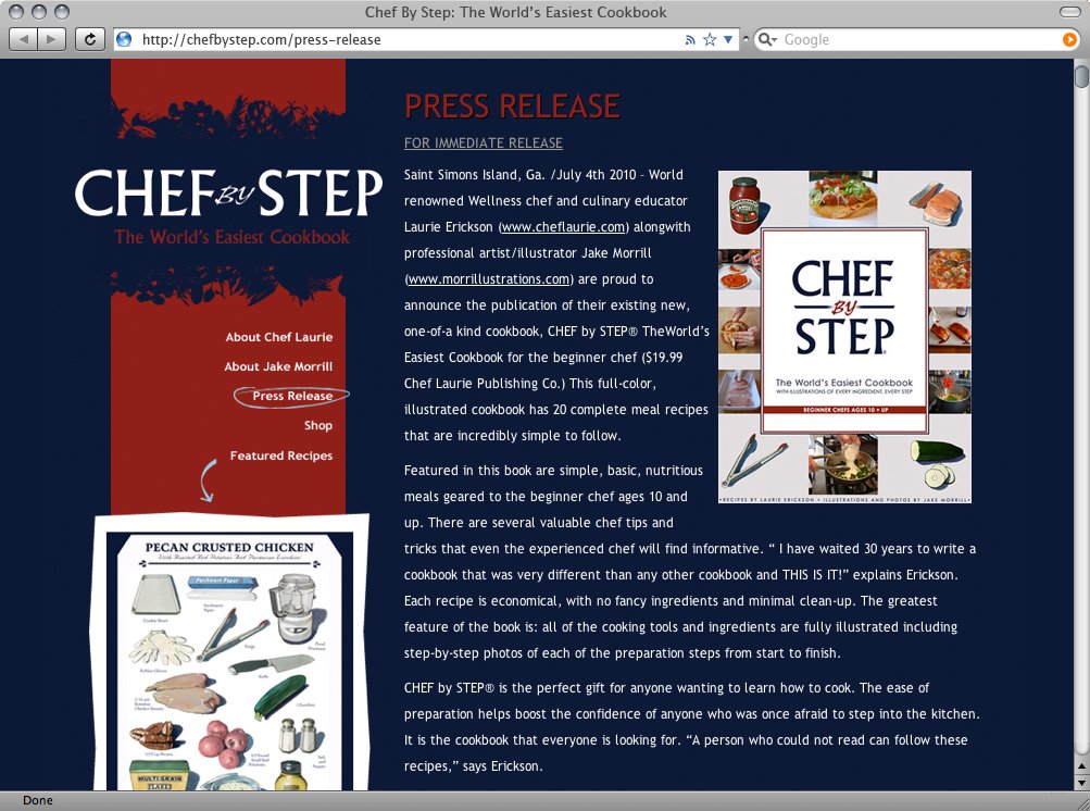 Chef By Step | Press Release Page